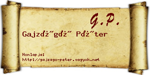 Gajzágó Péter névjegykártya