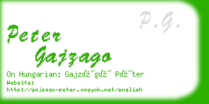 peter gajzago business card